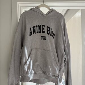 Anine Bing Heather Gray Sport Hoodie